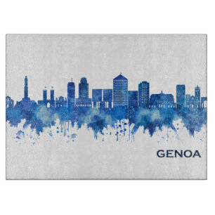 Planche À Découper Genoa Italy Skyline Blue