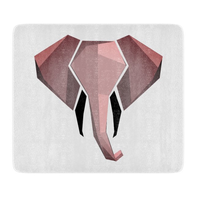 Planche À Découper Géométrie Verre de tête d'éléphant (Devant)