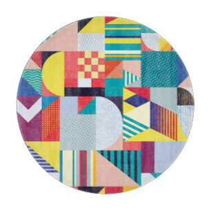 Planche À Découper Géométrique décorative : Motif Abstrait Vintage.