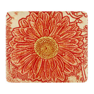 Planche À Découper Gerbera Daisy Block Imprimer - safran orange