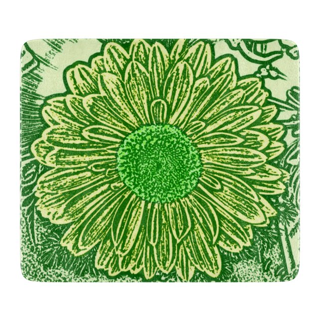 Planche À Découper Gerbera Daisy Block Imprimer - vert citron (Devant)