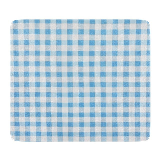 Planche À Découper Gingham Bleu Bébé (Devant)