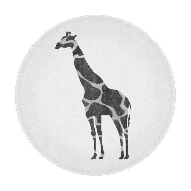 Planche À Découper Giraffe Silhoutte noir et gris (Devant)
