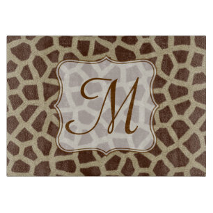 Planche À Découper Giraffe Spot Animal Monogramme Panneau de découpe 