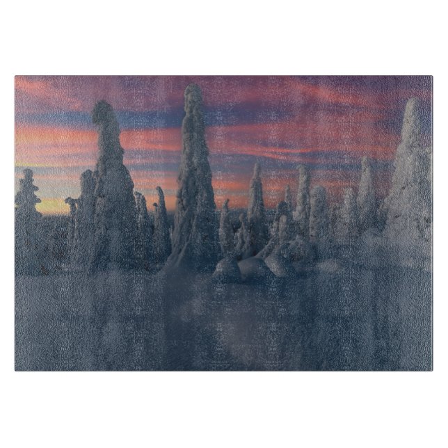 Planche À Découper Glace et neige | Arbres couverts de neige, Laponie (Devant)