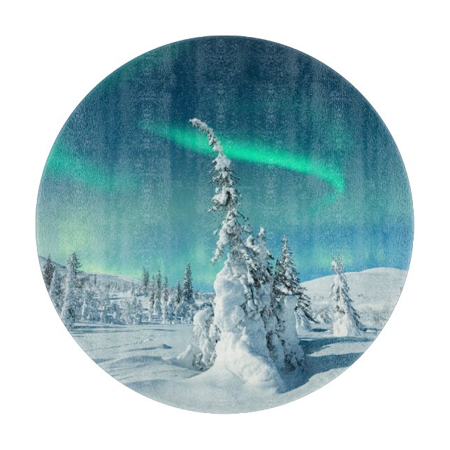 Planche À Découper Glace et neige | Northern Lights, Laponie, Finland (Devant)
