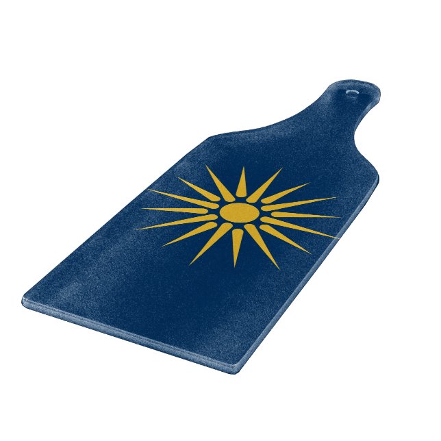 Planche À Découper Glass cutting board paddle with flag Macedonia (Coin)