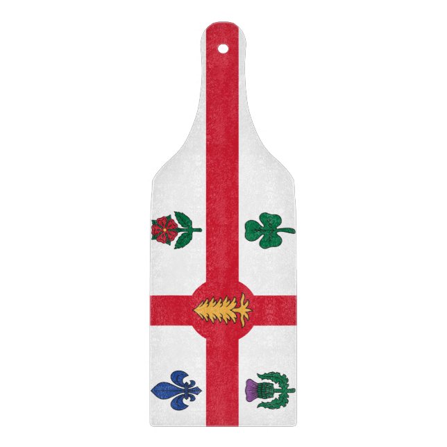 Planche À Découper Glass cutting board paddle with flag Montreal (Devant)