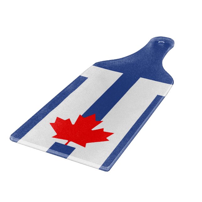 Planche À Découper Glass cutting board paddle with flag of Toronto (Coin)