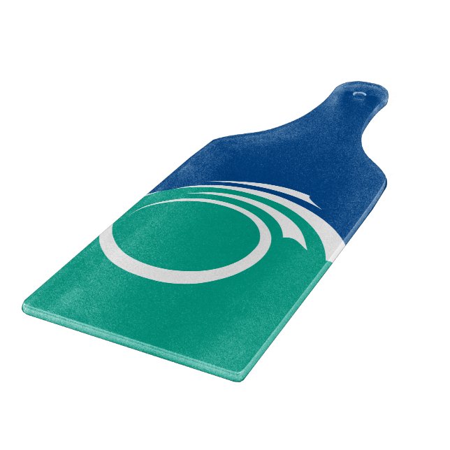 Planche À Découper Glass cutting board paddle with flag Ottawa (Coin)