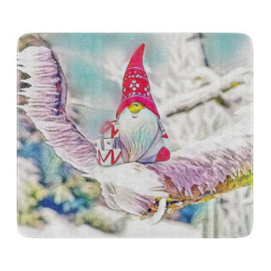 Planche À Découper Gnomes dans la peinture à l'aquarelle de la neige