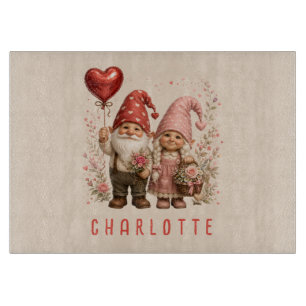 Planche À Découper Gnomes de la Saint-Valentin floraux personnalisés