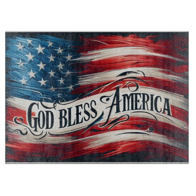 Planche À Découper God Bless America Cutting Board (Devant)