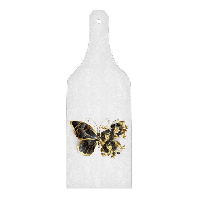 Planche À Découper Gold flower Butterfly with Black Orchid (Devant)