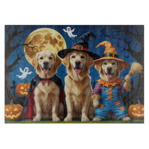Planche À Découper Golden Retriever Chiens Citrouille Halloween Funny