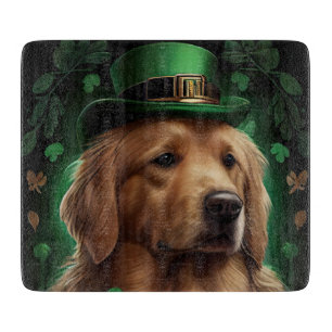 Planche À Découper Golden Retriever Dog in St. Patrick's Day
