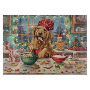Planche À Découper Golden Retriever Gâteau de vacances : Noël festif