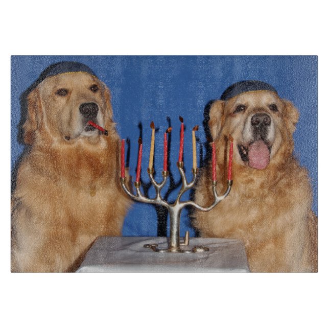 Planche À Découper Golden Retriever Hanoukka Menorah Lighting (Devant)