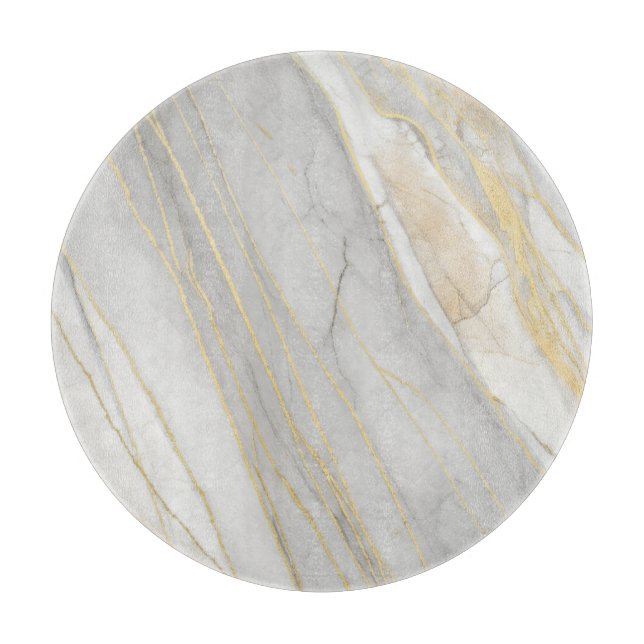 Planche À Découper Golden Veined Carrara Marble Texture (Devant)