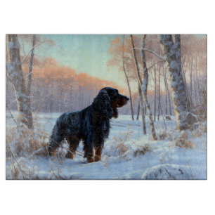 Planche À Découper Gordon Setter Laisse Il Neige Noël