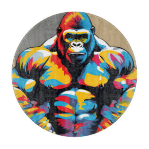Planche À Découper Gorilla Bodybuilder Poids Lifter Pop Art Cartoon