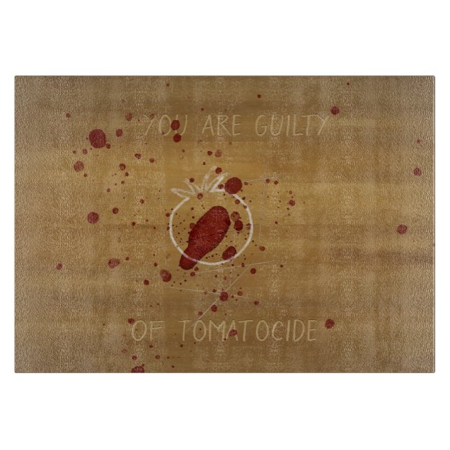 Planche À Découper Gory assassiné Tomato crime scène texte personnali (Devant)
