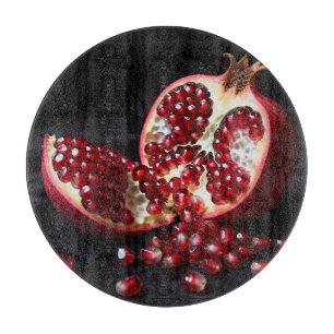 Planche À Découper Graines de Grenade Mûres Fruit Juteux Dramatique