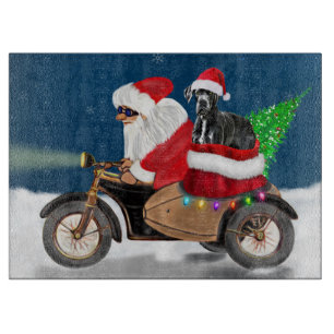 Planche À Découper Grand chien Dane Noël Père Noël