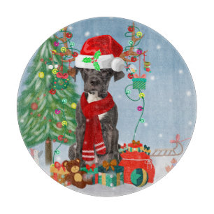 Planche À Découper Grand chien Danois avec cadeaux de Noël