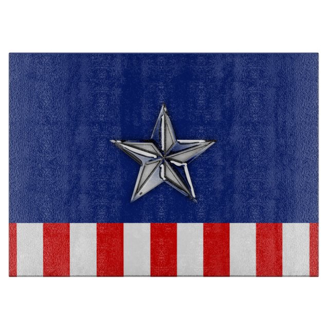 Planche À Découper Grand Chrome comme l'étoile d'argent sur les coule (Devant)