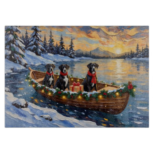Planche À Découper Grand Danois Noël Bateau Fêtes