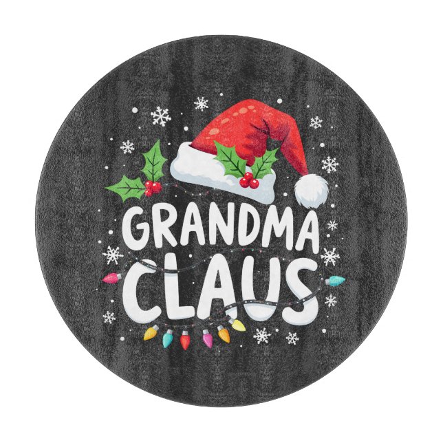 Planche À Découper Grand-mère Claus Noël Family Union (Devant)