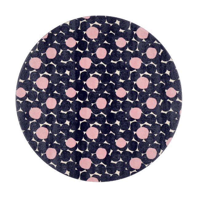 Planche À Découper Grand motif de point bleu et rose (Devant)