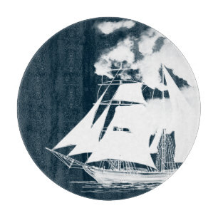 Planche À Découper Grand navire et nuages Nautique