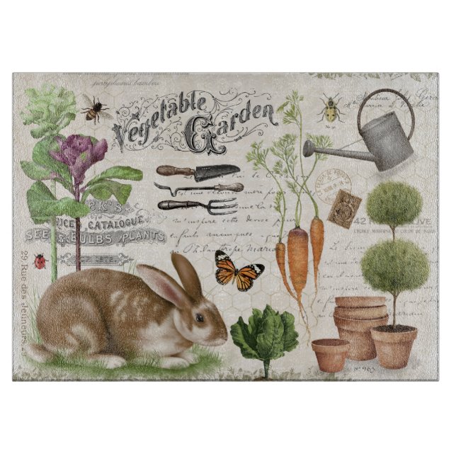 Planche À Découper Grand Rabat de jardin français Vintage (Devant)