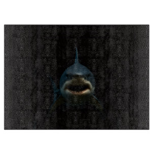 Planche À Découper Grand requin blanc Black 4 Luxe Glass board