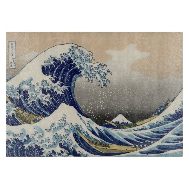 Planche À Découper Grande vague Kanagawa peinture japonaise (Devant)