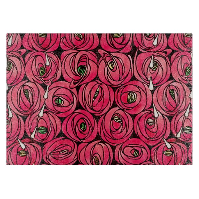Planche À Découper Graphique rose Art Nouveau Rennie Macintosh (Devant)