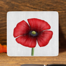 Gras Rouge Poppy Flower Glass Cutting Board