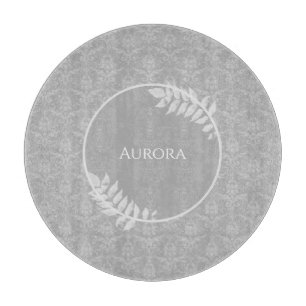 Planche À Découper Gray Elegant Damask Personnalisé Cutboard