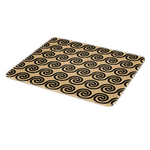 Planche À Découper Grec Meander Key Waves Motif Brown