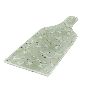 Planche À Découper Green And White Seagull Beach Bird Pattern