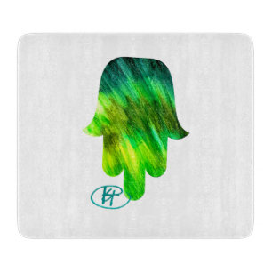Planche À Découper Green Hamsa Art Cutting Board