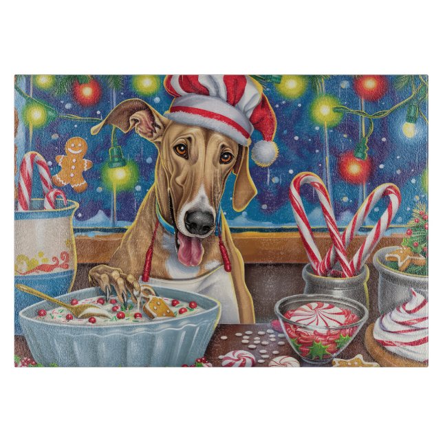 Planche À Découper Greyhound Gâteau de vacances : Noël festif (Devant)