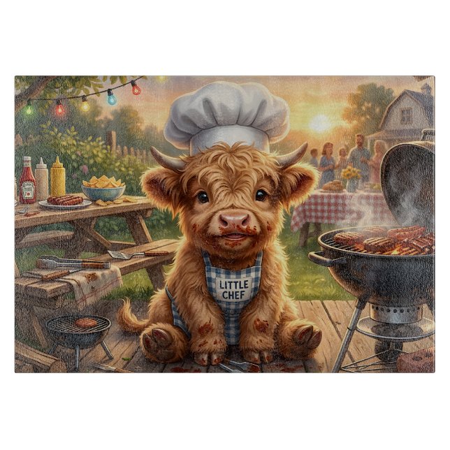 Planche À Découper Grillade désordonnée de vache des Highlands (Devant)
