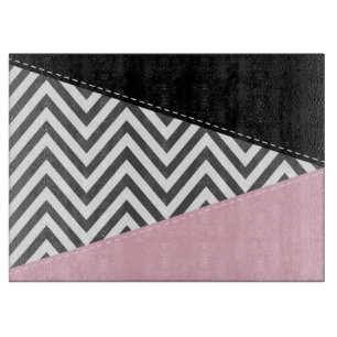 Planche À Découper Gris Zigzag, Gris Chevron, Motif Zigzag, Rose