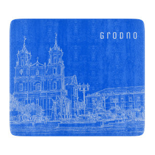 Planche À Découper Grodno Belarus Architecture Ville Vue Cathédrale