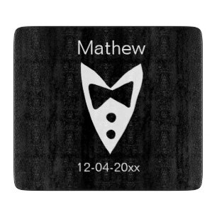 Planche À Découper groomsman ajouter nom année noir arc chemise crava