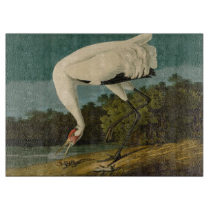 Planche À Découper Grue blanche Audubon Peinture d'oiseaux