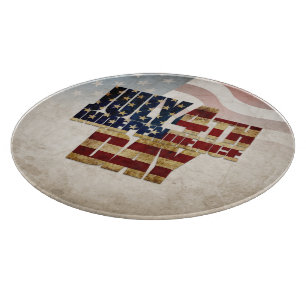 Planche À Découper Grunge USA juillet 4 Juillet Indépendance Graphiqu